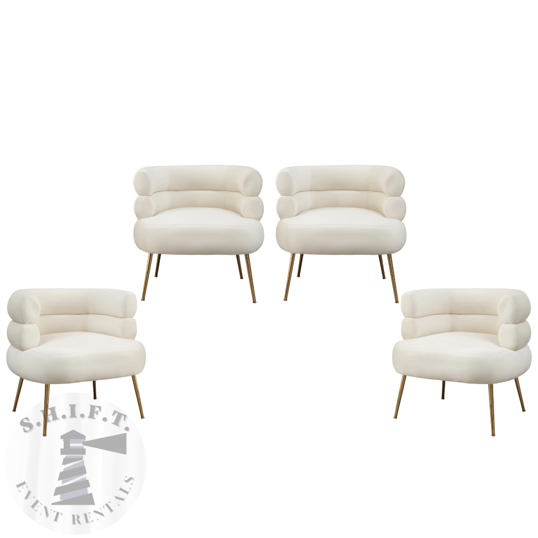 Ashley Lounge Chair Set (Off White)