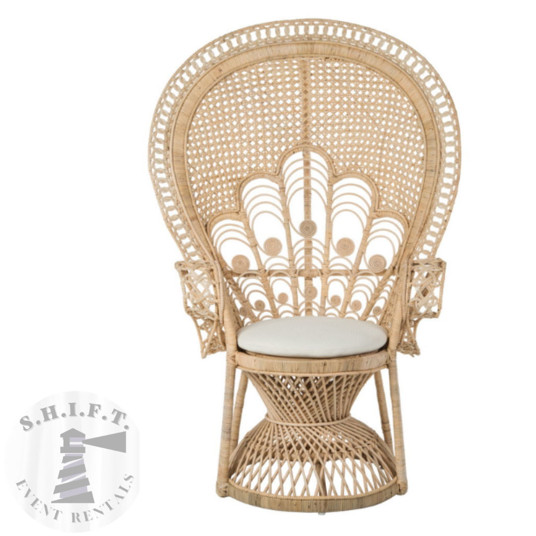 Peacock Rattan Throne Chair