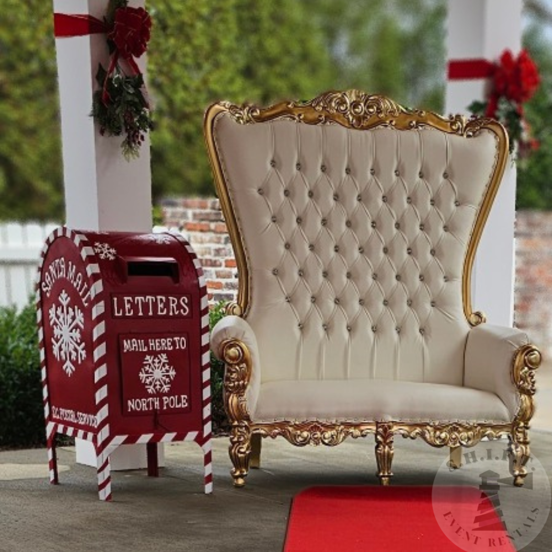 Queen Ashley Gold & White Loveseat Throne Alaga