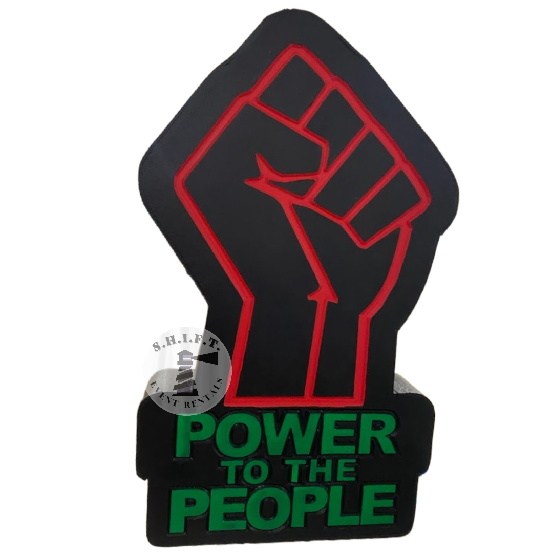 4' Power to the People 3D Marquee (Double-Sided)