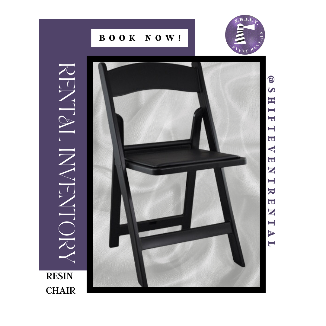 Black Resin Folding Chair
