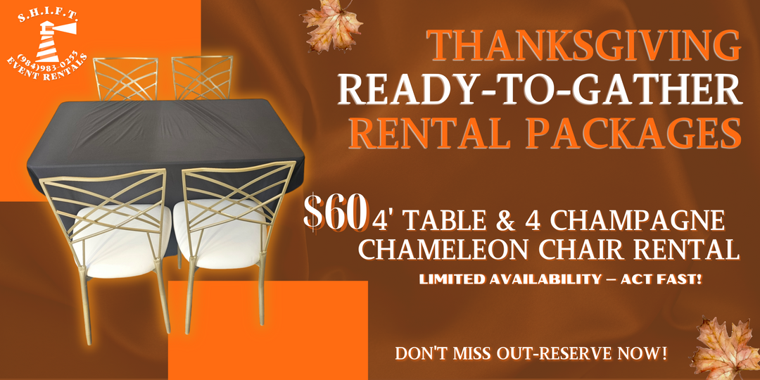 Thanksgiving & Friendsgiving Ready-To-Gather Package (Chameleon Chair for 4)