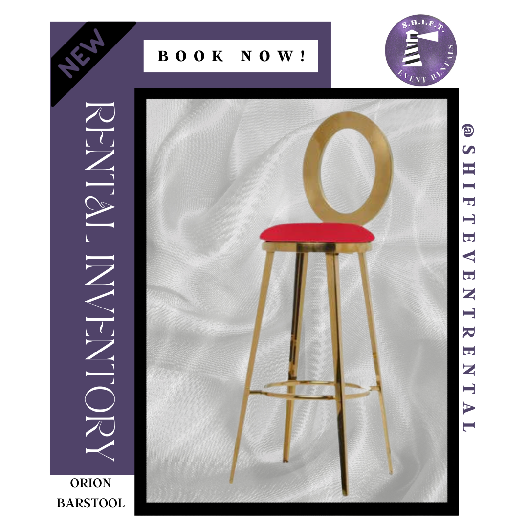Gold Orion Barstool (Red)