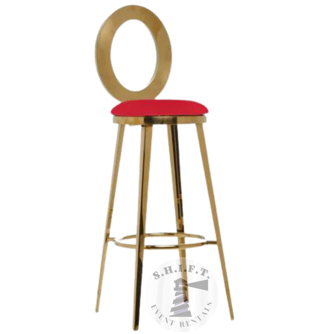 Gold Orion Barstool (Red)