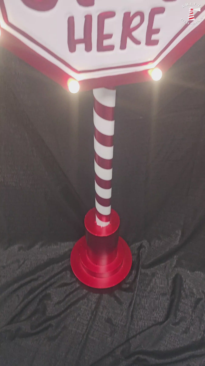 4' Santa Stop Sign – S.H.I.F.T. Event Rentals
