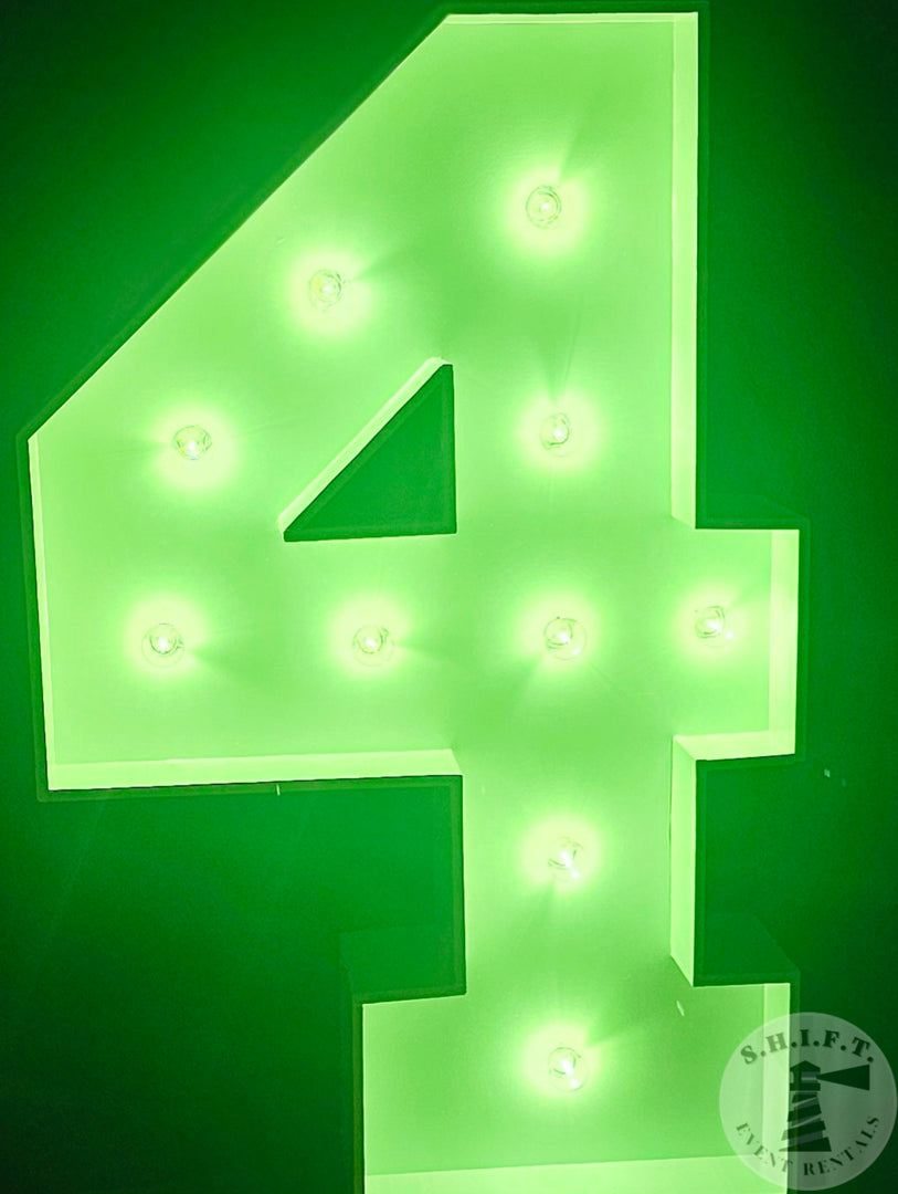4' Marquee Numbers (Any Color Bulb or Any Paint Color)