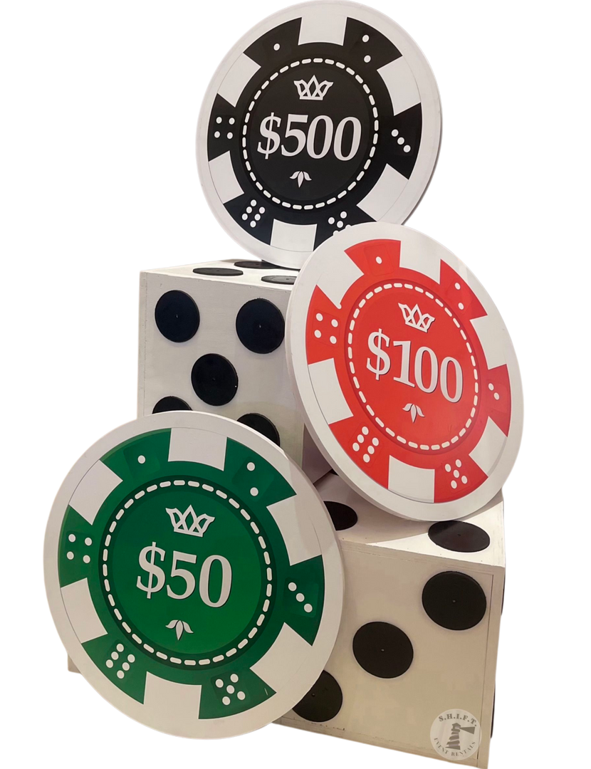 Oversized Casino Chip Set Props