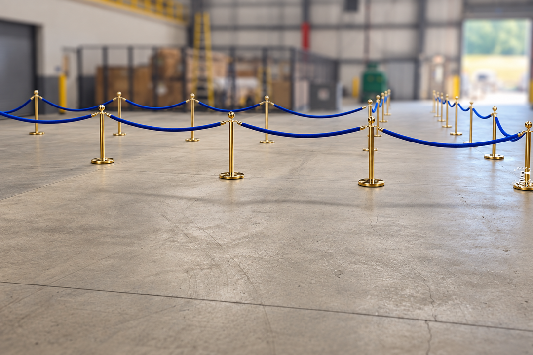 Royal Blue Velvet Stanchion Ropes with Gold Trim