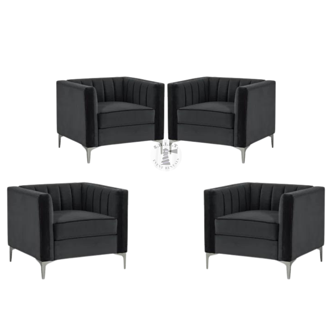 Valencia Armchair Set | Black (Set of 4)