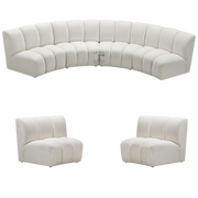Dynasty Modular Sofa | White Velvet
