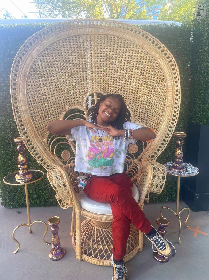 Peacock Rattan Throne Chair