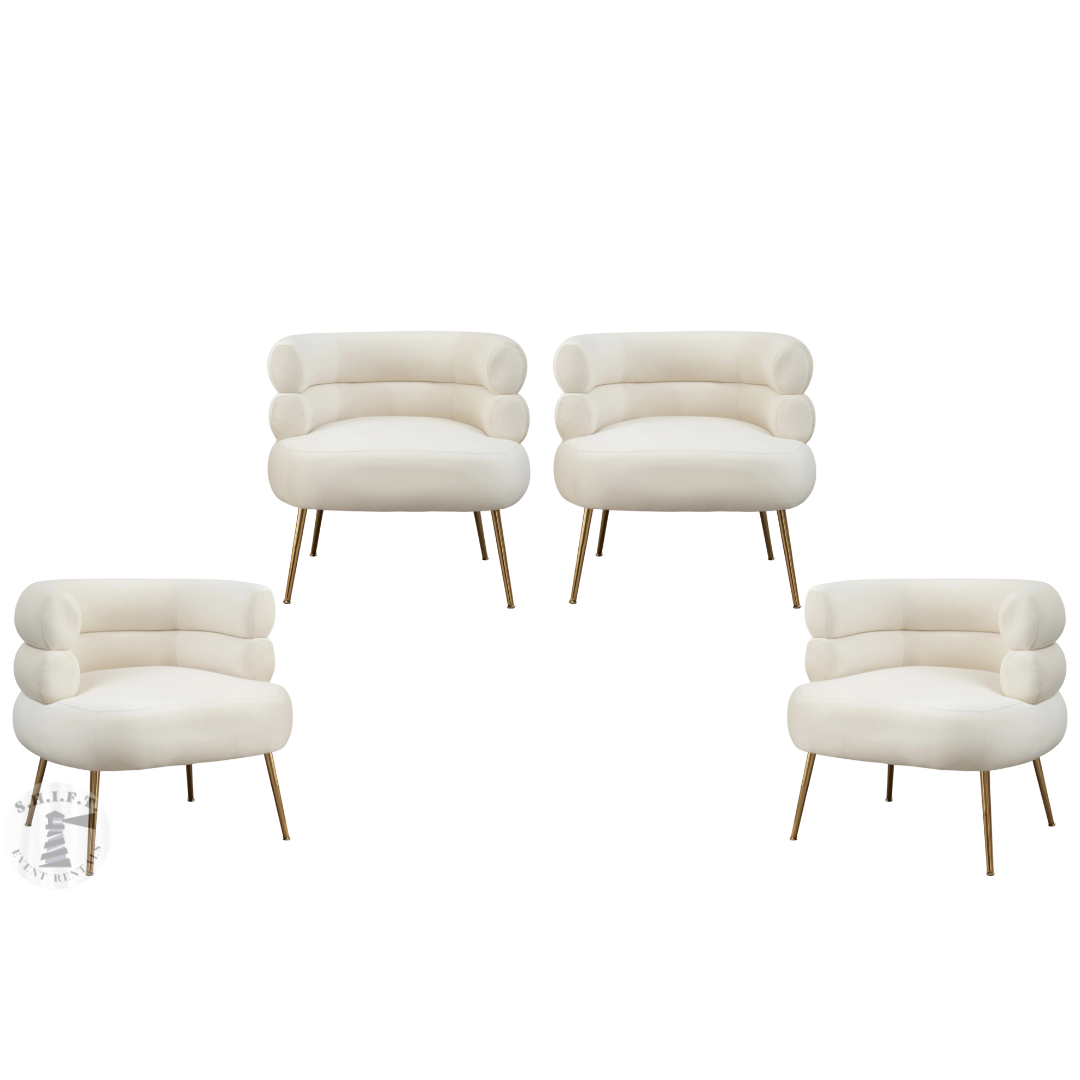 Ashley Lounge Chair Set | Off White (Set of 4)