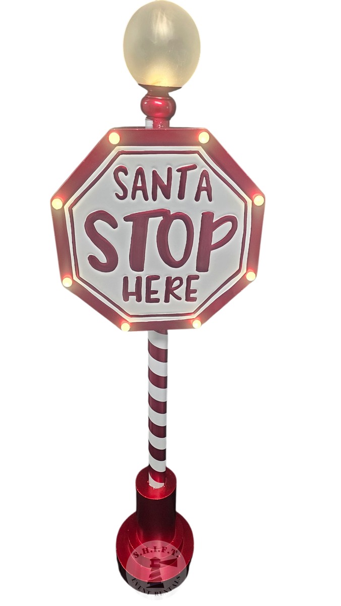 4' Santa Stop Sign – S.H.I.F.T. Event Rentals
