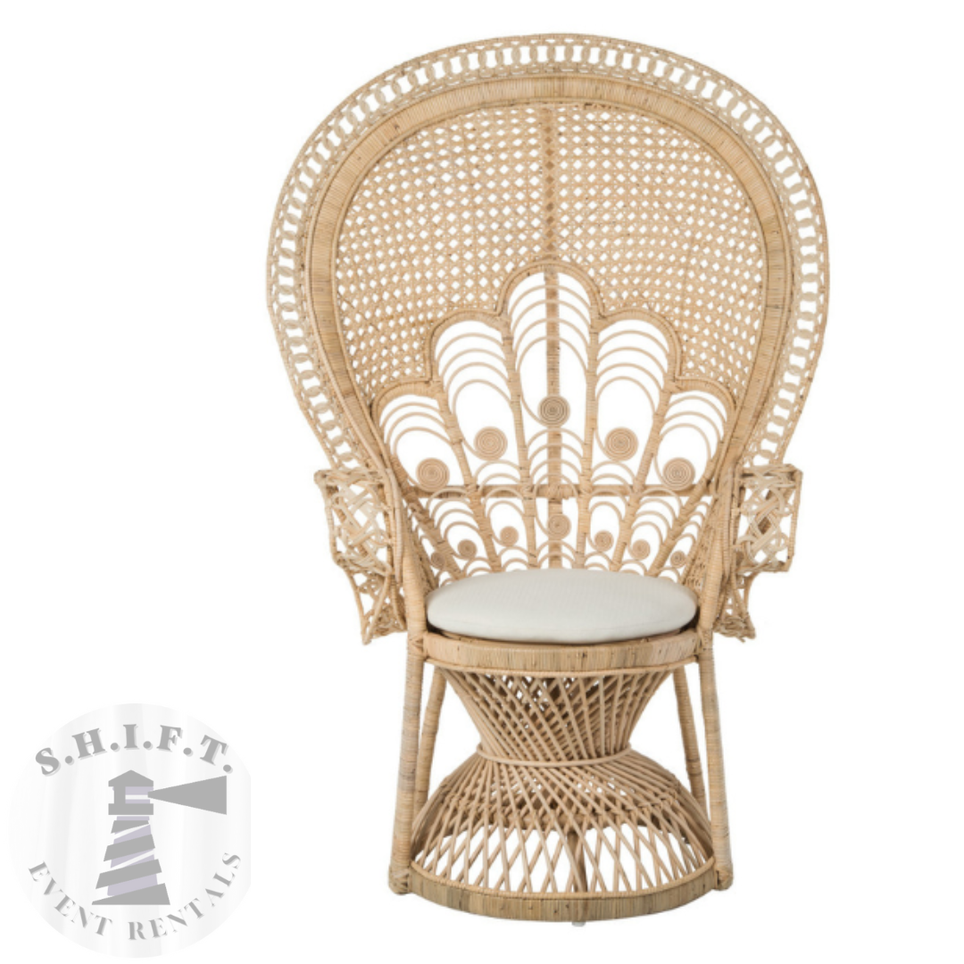 Peacock Rattan 70" Throne Chair (For Sale Preowned)